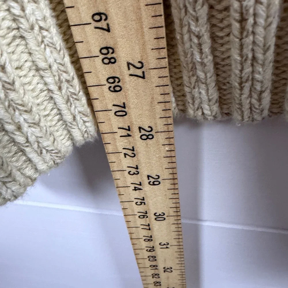 Vintage Gant Sweater Hand Framed Beige Tan Cable Knit Cotton Men L Y2K Fisherman